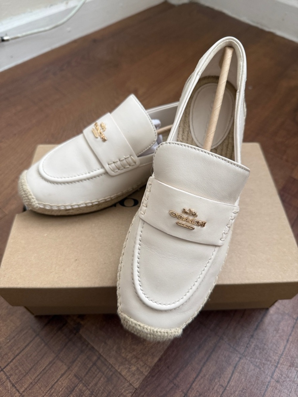 Women’s Coach Cream Leather Loafer